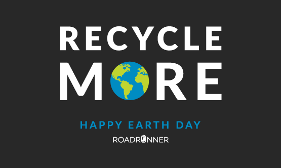 Image that says Recycle More with the Earth as the O celebrating Earth Day.