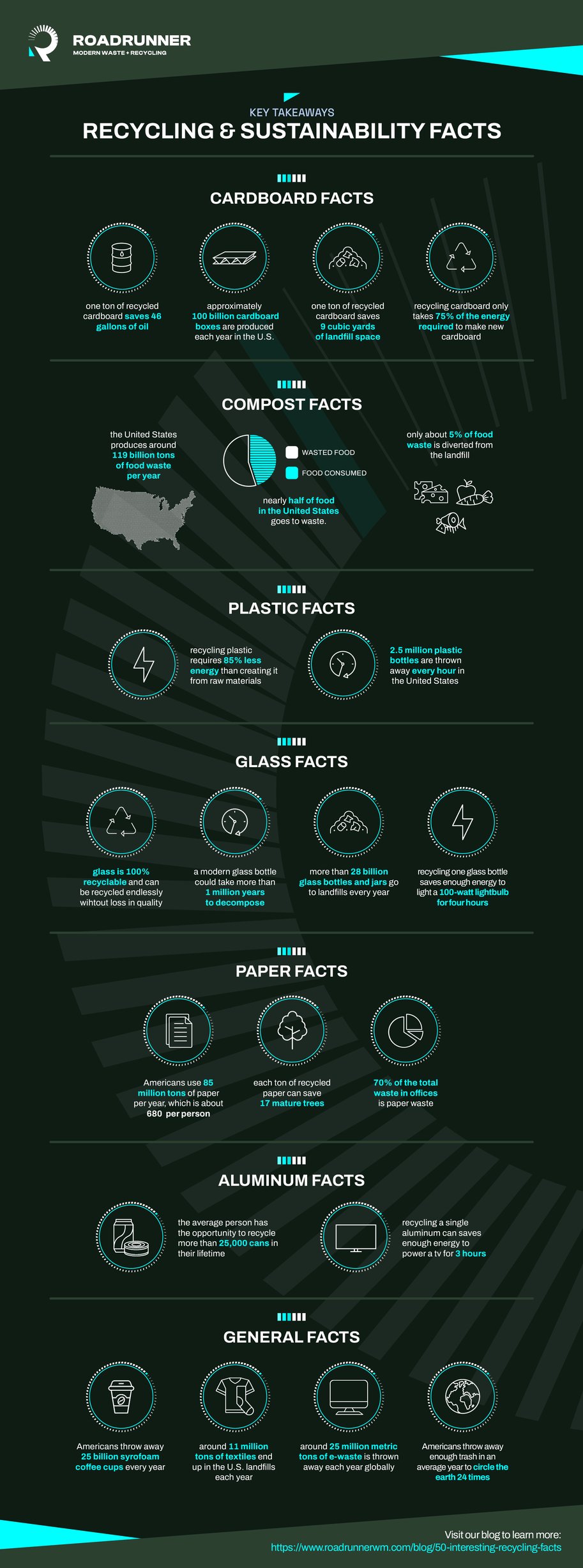 infographic showcasing recycling and sustainability facts