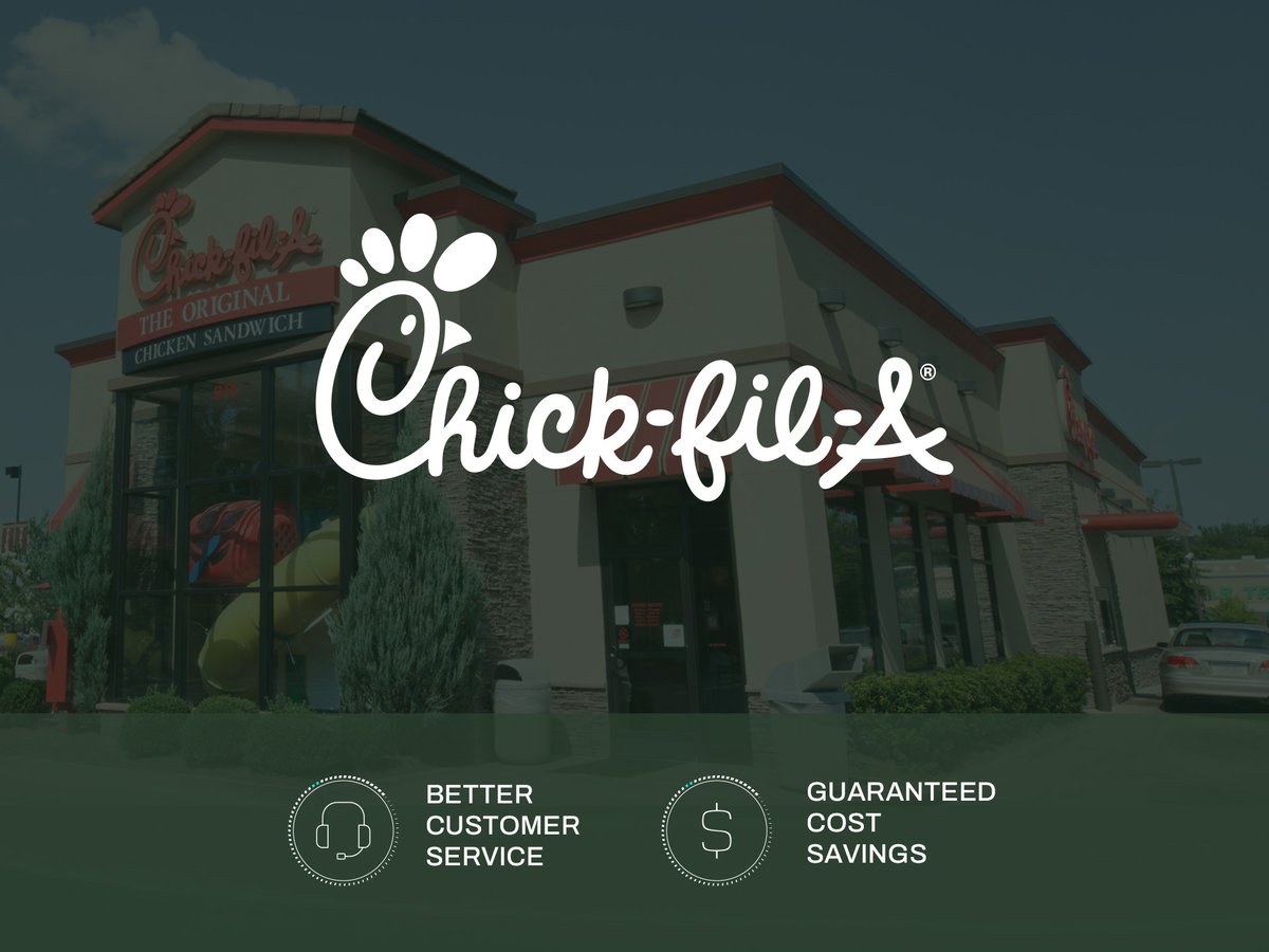 Chick-fil-A logo with the words better customer service and guaranteed cost savings