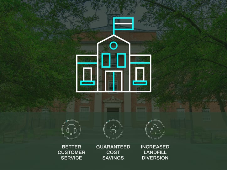 Icon of a school, with the words