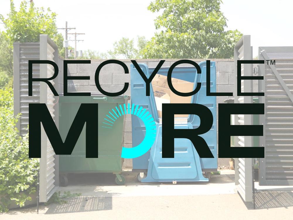 The RecycleMore™ program name is shown in front of recycling bins.