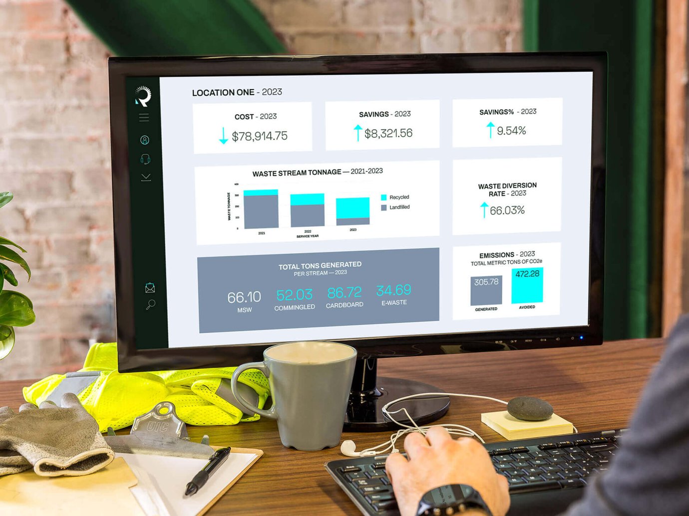 a computer monitor showing an analytics dashboard