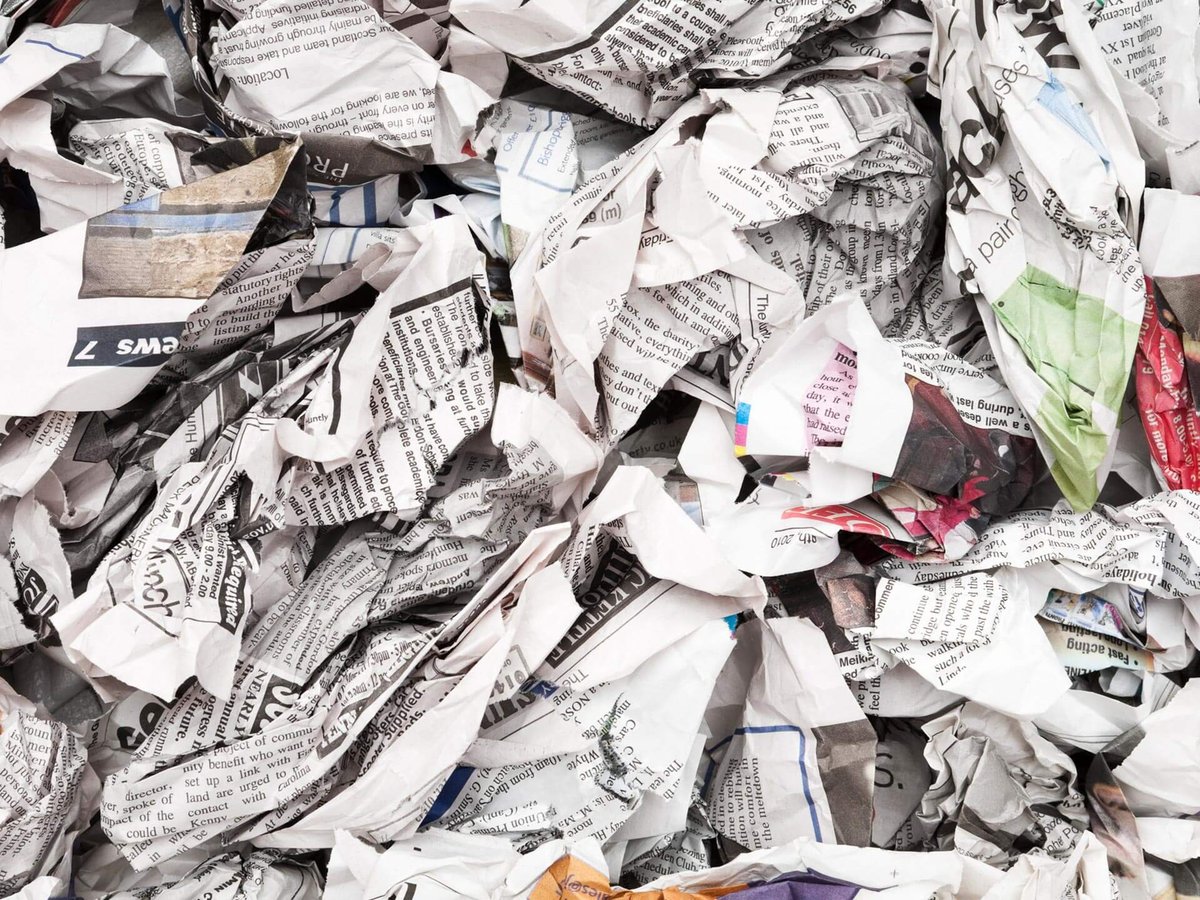 a pile of crumpled up newspaper