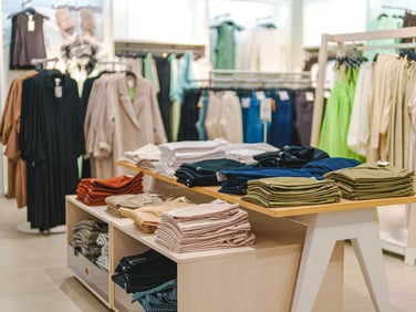 Interior of a retail clothing store