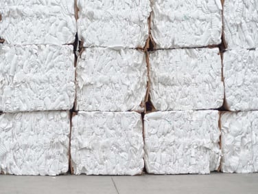 stacked baled of styrofoam