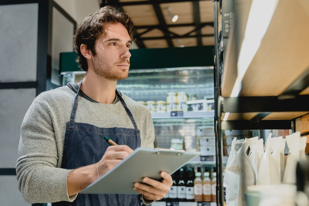 A hospitality kitchen manager tracks inventory.