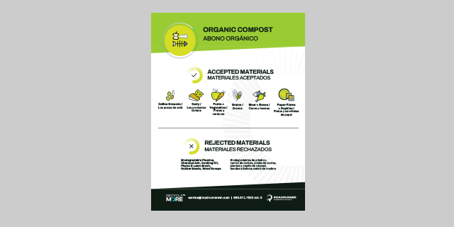 Organic Recycling label in the bilingual languages of English and Spanish