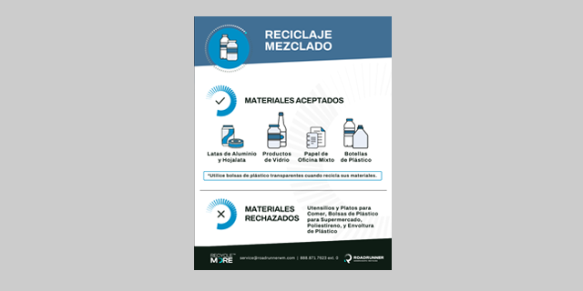 Commingled Recycling label in the Spanish language